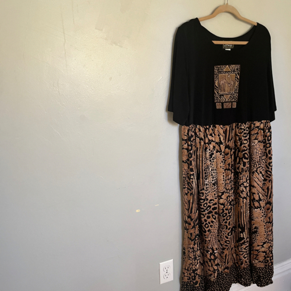 Vintage More Jazz Giraffe Print Dress Size 14 - Picture 2 of 7